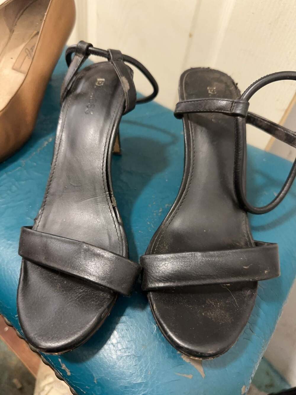 Express Black Ankle Strap Stiletto Sandals Size 6